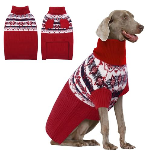 IECOii XXL Hunde Pullover,GroßE Sweater FüR Hunde,Warme Hundepullover GroßE Hund,Weihnachten Hundepullover FüR Extra GroßE Hunde,Rollkragen Hund Sweatshirt Winter Hundekleidung, XX-Large von IECOii