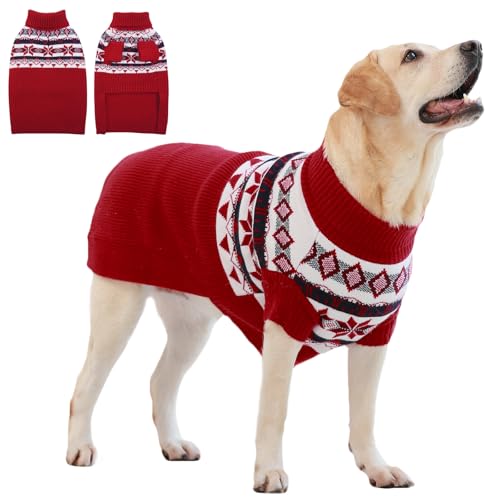 IECOii XXX Dog Sweater Hundepullover,Extra GroßEr Hundepullover FüR GroßE Hunde MäDchen Junge,Gestrickter Warmer Hunde-Rollkragenpullover FüR Halloween Weihnachts Outfit FüR Labrador,XXX-Large von IECOii