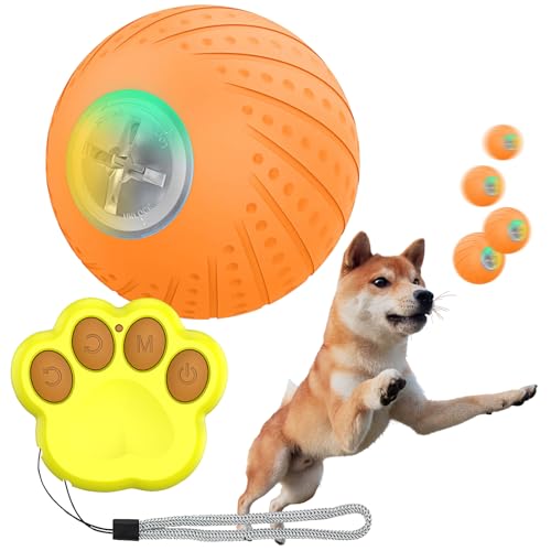 IFHFBI Intelligenter interaktiver Hundespielzeugball, aktiver rollender Ball mit LED-Blitzlicht, automatisch beweglicher springender rotierender Ball, für Hunde/Welpen/kleine/mittelgroße Hunde, Jagd von IFHFBI