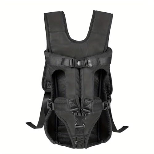 IFIKK Haustiertasche Auf Der Brust Verstellbare Hände Frei Hund Rucksack Träger Für Mittlere Kleine Hunde (Schwarz,L) von IFIKK