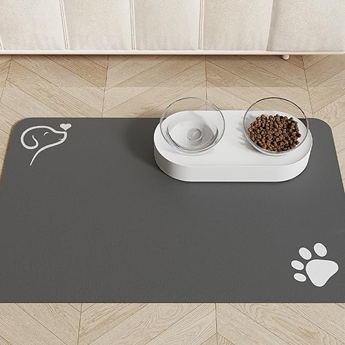 Pet Feeding Mat-Absorbent Dog Mat for Food von IHINIRE