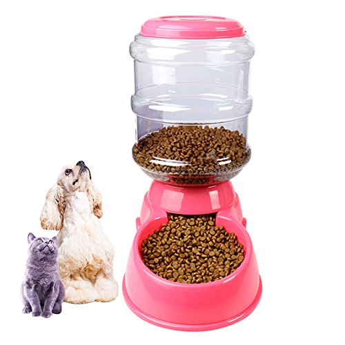 IHRKleid Wasserspender für Haustiere automatischer Haustier Zufuhr trinkender Brunnen Katze Hund Plastiknahrungsmittel Schüssel Haustier Wasserspender 3.5L (Automatischer Futterspender) von IHRKleid