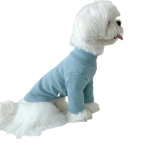 IISEEUU Hundekleidung Fashion Haustierhund Bottoming Hemd Welpe Feste Farbe Kleidung Winter Teddy Warme Kleidung Haustier Pudel Pullover Hund-blau-10 von IISEEUU