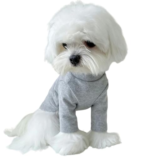 IISEEUU Hundekleidung Fashion Haustierhund Bottoming Hemd Welpe Feste Farbe Kleidung Winter Teddy Warme Kleidung Haustier Pudel Pullover Hund-grau-10 von IISEEUU