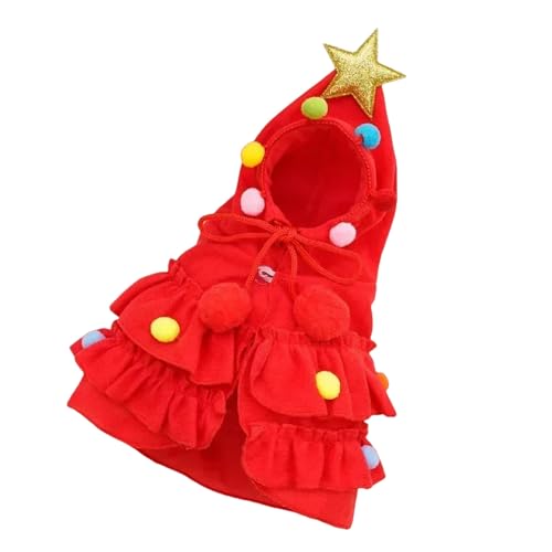 IISEEUU Hundekleidung Frohe Weihnachten Haustier Kleidung Hund Cloak Haustier Cape Und Schalpupf Cosplay Santa Tree Kostümmantel-rot-l von IISEEUU