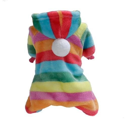 IISEEUU Hundekleidung Haustierkleidung Flanellhunde Kostüm Kaltes Wetter Katze Kleidung Weiche Hundesudekleidung-Regenbogen-xs von IISEEUU