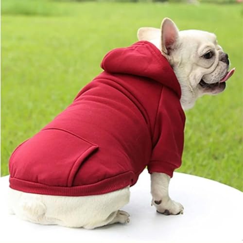 IISEEUU Hundekleidung Haustierkleidung Hund Warm Weste Winter Süßer Hoodie Pullover Mantel Kostüme Kleine Mittelgroße Haustierpupfkleidung-Wein Red1-m von IISEEUU