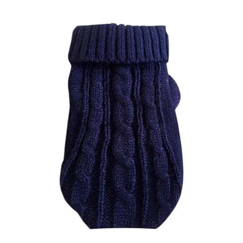 IISEEUU Hundekleidung Kleine Mittlere Haustier Hund Pullover Winter Haustier Kleidung Warmes Pullovermantel Outfit Für Katzen Kleidung Wollweicher Hund-Marineblau-l (2,5-4 Kg) von IISEEUU