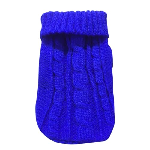 IISEEUU Hundekleidung Kleine Mittlere Haustier Hund Pullover Winter Haustier Kleidung Warmes Pullovermantel Outfit Für Katzen Kleidung Wollweicher Hund-königsblau-XL (3-5 Kg) von IISEEUU