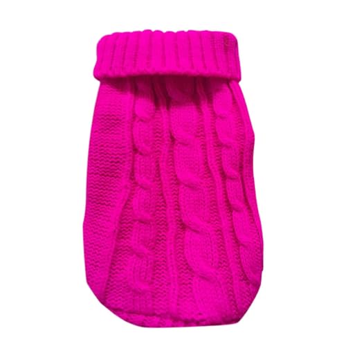 IISEEUU Hundekleidung Kleine Mittlere Haustier Hund Pullover Winter Haustier Kleidung Warmes Pullovermantel Outfit Für Katzen Kleidung Wollweicher Hund-rosenrot-XL (3-5 Kg) von IISEEUU