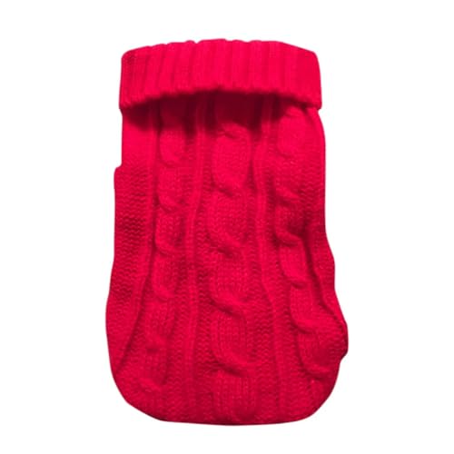 IISEEUU Hundekleidung Kleine Mittlere Haustier Hund Pullover Winter Haustier Kleidung Warmes Pullovermantel Outfit Für Katzen Kleidung Wollweicher Hund-rot-XL (3-5 Kg) von IISEEUU