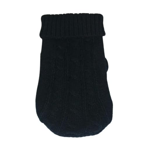 IISEEUU Hundekleidung Kleine Mittlere Haustier Hund Pullover Winter Haustier Kleidung Warmes Pullovermantel Outfit Für Katzen Kleidung Wollweicher Hund-schwarz-XL (3-5 Kg) von IISEEUU