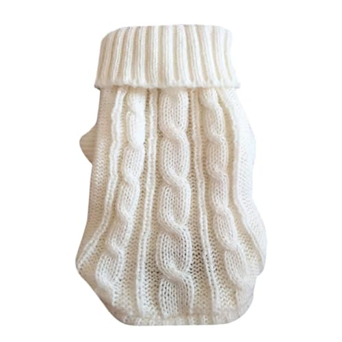 IISEEUU Hundekleidung Kleine Mittlere Haustier Hund Pullover Winter Haustier Kleidung Warmes Pullovermantel Outfit Für Katzen Kleidung Wollweicher Hund-weiß-s (1-2 Kg) von IISEEUU