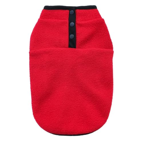 IISEEUU Hundekleidung Winter Hund Kleidung Weiche Warme Welpe Katze Weste Für Kleine Hunde Shih Tzu Chihuahua Jacke Mops Mantel Haustier Kostüm-rot-XL (8-11kg) von IISEEUU