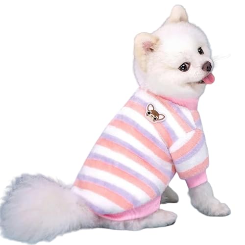 IISEEUU Hundekleidung Winter Weiche Hunde Mantel Warmes Fleece Welpe Kleidung Für Kleine Mittelgroße Hunde Pullover Chihuahua Bulldoggen Hoodie-rosa-XL von IISEEUU