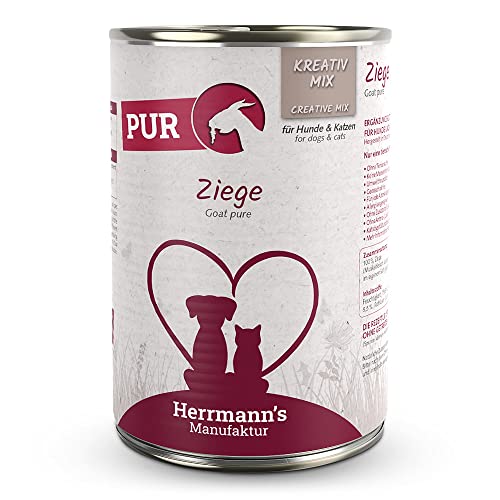 Herrmann's - Kreativ-Mix Ziege | Reinfleisch - 12 x 400g - Nassfutter - Für Hund & Katze von IKIMI