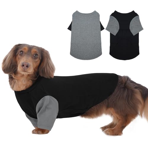 2-teiliges Hunde-Shirt mit Ärmeln, leichte T-Shirts für Hunde, atmungsaktives T-Shirt, weiche Hunde-Sweatshirts, Hundebekleidung für mittelgroße Hunde, Jungen, Mädchen, Jack Russell, Mini-Schnauzer, von IKIPUKO