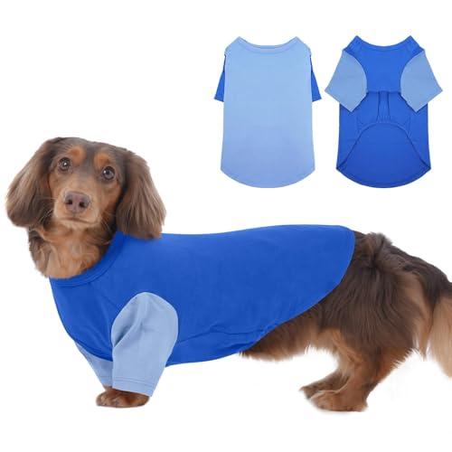 2-teiliges Hunde-Shirt mit Ärmeln, leichte T-Shirts für Hunde, atmungsaktives T-Shirt, weiche Hunde-Sweatshirts, Hundebekleidung für mittelgroße Hunde, Jungen, Mädchen, Jack Russell, Mini-Schnauzer, von IKIPUKO