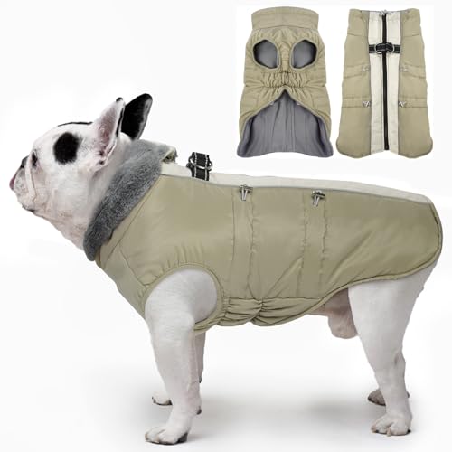 IKIPUKO Hundemantel für große Hunde, Winterjacke für Hunde, Größe XL, warm, mit Reißverschluss, Schneeanzug, Hundegeschirr, Weste, reflektierend, wasserabweisend, Hunde-Schneejacke für große Hunde, von IKIPUKO