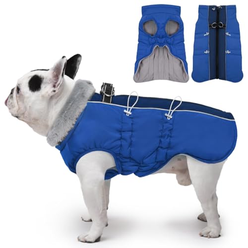 IKIPUKO Hundemantel für große Hunde, Winterjacke für Hunde, Größe XL, warm, mit Reißverschluss, Schneeanzug, Hundegeschirr, Weste, reflektierend, wasserabweisend, Hunde-Schneejacke für große Hunde, von IKIPUKO