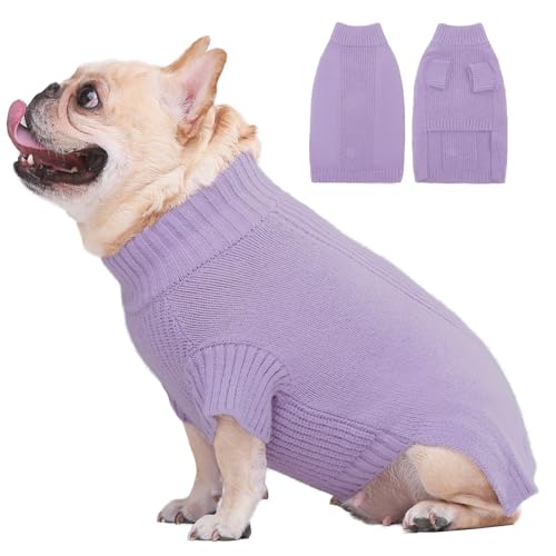 Großer Hundepullover, Welpenstrick-Outfits, Fleece-Pullover, Haustierpullover, Strickwaren für Herbst und Winter, warmer Pullover für Hunde, Rollkragenkleidung, Mädchen und Jungen für Dackel, von IKIPUKO