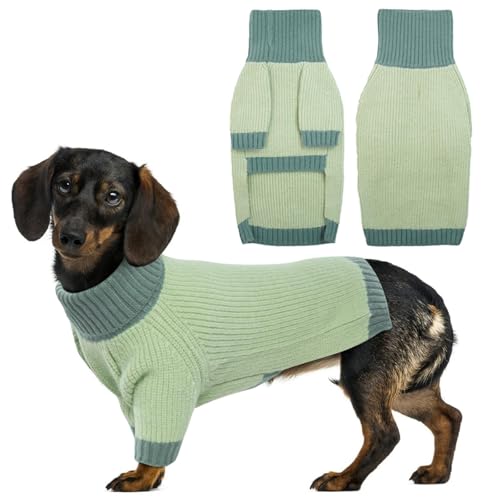 IKIPUKO Hundepullover für kaltes Wetter, Thermo-Zopfstrickwaren für mittelgroße und große Hunde, Jungen und Mädchen, IKIPUKO Hunde-Strickpullover, klassischer Rollkragenpullover, warme Kleidung, von IKIPUKO