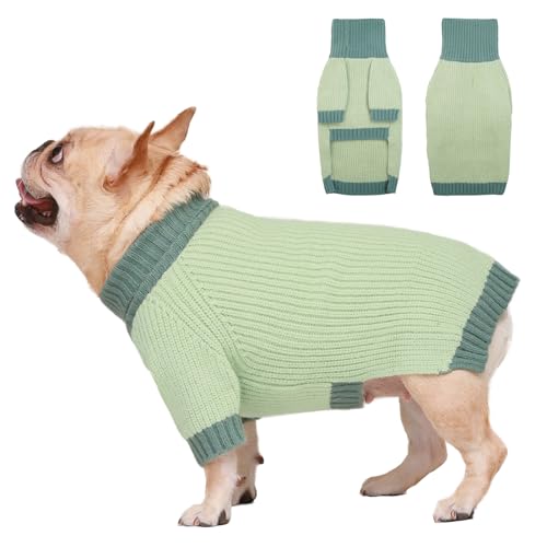 IKIPUKO Hundepullover für kaltes Wetter, Thermo-Zopfstrickwaren für mittelgroße und große Hunde, Jungen und Mädchen, IKIPUKO Hunde-Strickpullover, klassischer Rollkragenpullover, warme Kleidung, von IKIPUKO