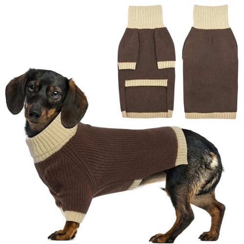 IKIPUKO Hundepullover für kaltes Wetter, Thermo-Zopfstrickwaren für mittelgroße und große Hunde, Jungen und Mädchen, IKIPUKO Hunde-Strickpullover, klassischer Rollkragenpullover, warme Kleidung, von IKIPUKO