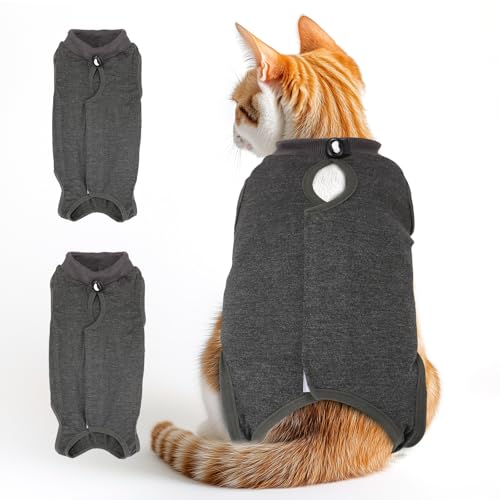 2 PCS Katze Erholung Anzug für Spay Bauchwunden Weiblich, Onesie für Katzen nach der Operation, Katze Chirurgie Erholung Anzug Kitten Onesie für Anti Lecken von IKiKiCubee