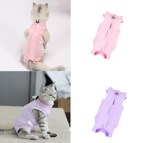 2 PCS Katze Erholung Anzug für Spay Bauchwunden Weiblich, Onesie für Katzen nach der Operation, Katze Chirurgie Erholung Anzug Kitten Onesie für Anti Lecken von IKiKiCubee