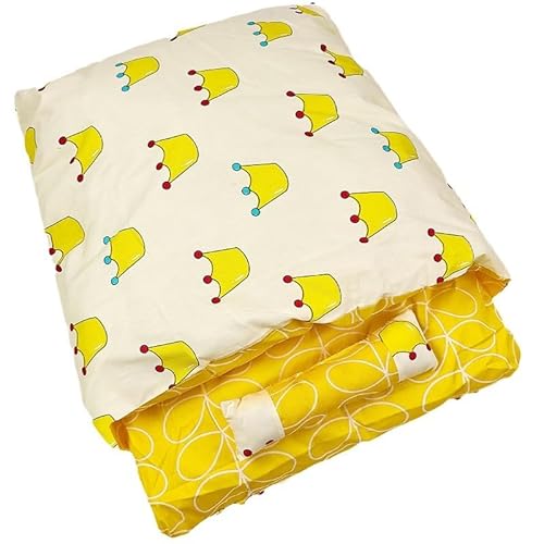 ILESTDG Kittinis Katzenschlafsack, Katzensack-Bett, Gemütlicher Schlafplatz Für Hauskätzchen Und Welpen (Yellow Crowns,L(65 * 50CM)) von ILESTDG