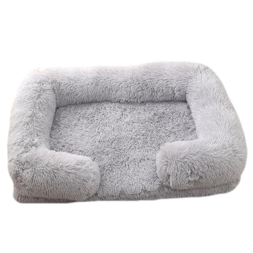 ILESTDG Pelzbarn Orthopädisches Hundebett, Flauschige Hundematte, Langer Plüsch, Weiche Polsterung, Waschbar, Multifunktional (Pessimistisch,L 80X55X15CM) von ILESTDG