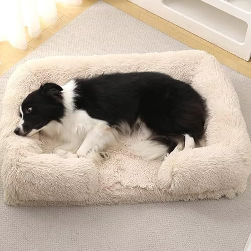 ILESTDG Pelzbarn Orthopädisches Hundebett (beige,L 80X55X15CM) von ILESTDG