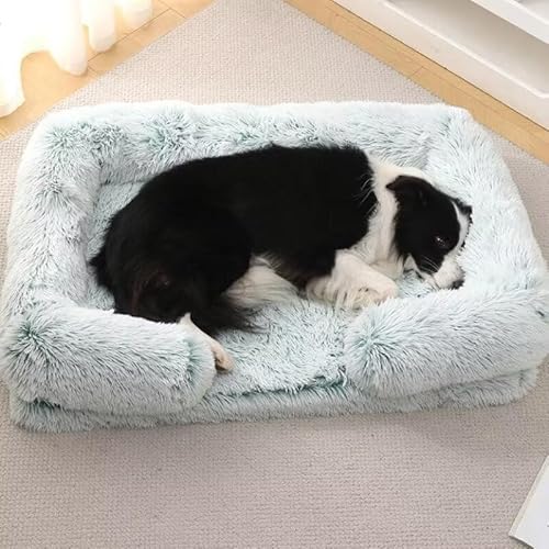 ILESTDG Pelzbarn Orthopädisches Hundebett (blau,L 80X55X15CM) von ILESTDG