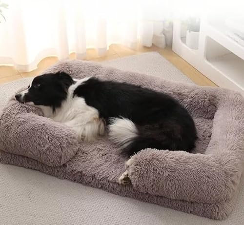 ILESTDG Pelzbarn Orthopädisches Hundebett (braun,L 80X55X15CM) von ILESTDG