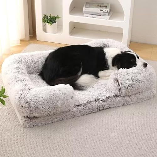 ILESTDG Pelzbarn Orthopädisches Hundebett (grau,L 80X55X15CM) von ILESTDG