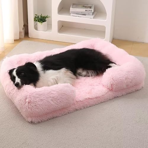 ILESTDG Pelzbarn Orthopädisches Hundebett (rosa,L 80X55X15CM) von ILESTDG