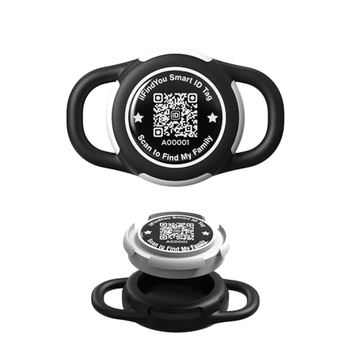 ILFINDYOU Wasserdichter AirTag Hundehalsbandhalter für Apple Tracker QR Code Hülle Schwarz von ILFINDYOU