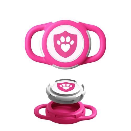 ILFINDYOU Wasserdichter AirTag Hundehalsbandhalter für Apple Tracker Rose Rot von ILFINDYOU