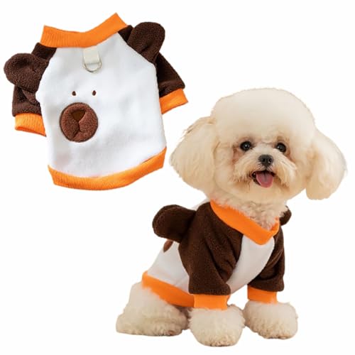 Cute Bear Hundejacke für kleine Hunde, Mädchen, Jungen, Hundemantel, Sweatshirt, Winter-Hundebekleidung, Jacken mit Geschirr (Weißer Bär, Größe XX-Large) von IMDOUBLEDOU