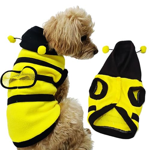 Cute Bee Puppy Coat Winter Warm Dog Hoodie for Small Dogs Puppy Jacket with Hooded (X-Large) von IMDOUBLEDOU