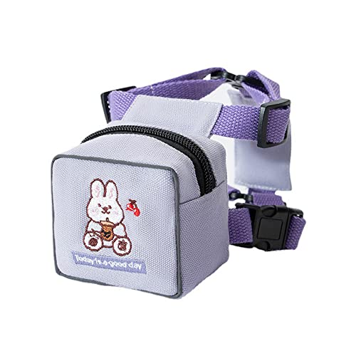 Hunde-Rucksack, niedlicher Plüsch-Rucksack mit Tasche, Cartoon-Rucksack für Hunde, für Reisen, Camping, Wandern, verstellbares Hundegeschirr, Weste mit D-Ring für Katzen, kleine, mittelgroße Hunde von IMDOUBLEDOU