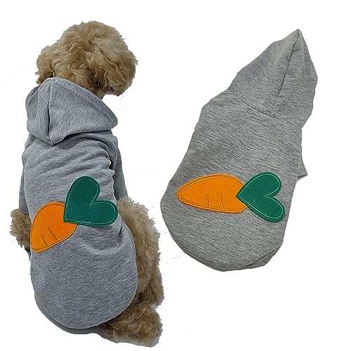 Karotte Kaninchen Hoodie Hund Shirt Hund Hoodie Katze Shirt Bekleidung Hundekleidung für Welpen Kätzchen Katze Kleine Hunde Welpen Kleidung Outfit (X-Large Größe für 4,5-7,9 kg Haustiere, Karotte von IMDOUBLEDOU