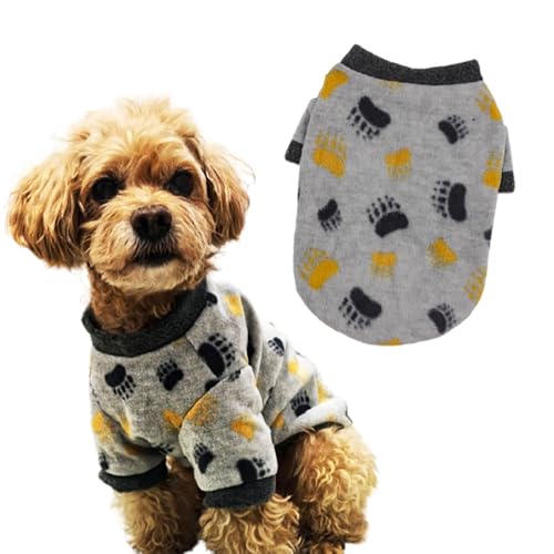 Katzenpullover mit Stern-/Dino-Motiv, warmer Fleece-Winterpullover, Urlaubspullover für kleine Hunde, nur für Katzen, Strickwaren (DPaws, S) von IMDOUBLEDOU