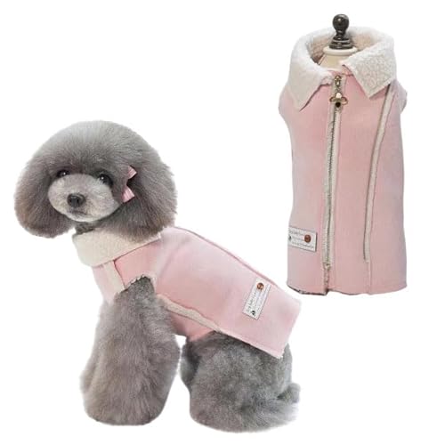 Winter Hundekleidung für kleine Hunde Junge Mädchen Yorkie Chihuahua Warme Flanell Hund Pullover Hundejacke Katze Doggie Mantel (XX-Large, Rosa) von IMDOUBLEDOU