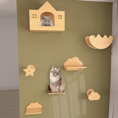 Kletterwand Katzen, Katzenkletterwand, Katzen Kletterwand, Kratzbaum Wand, Massives Kiefernholz, Platzsparend, Geschenk für Katze (Size : B3) von IMIDIA