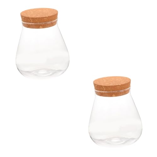 IMIKEYA 2St Ökologische Mikrolandschaftsflasche lagercontainer vorratsbehälter Mini ökologisches Aquarium Mini-Pflanzen dekorativer Mikro-Landschaftsbehälter Flasche Moospflanze Kork Vase von IMIKEYA