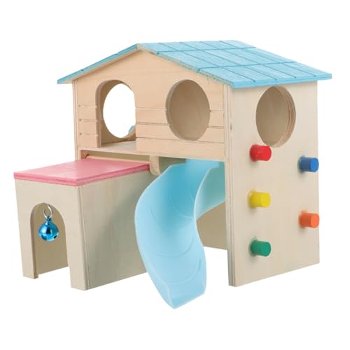 IMIKEYA Holz Hamster Haus Hideout Habitat Spielplatz mit Rutsche und Leiter für Kleintiere Robust und für Hamster Chinchillas und Meerschweinchen IMIKEYA Holz Hamster Haus Hideout Habitat Spielplatz mit Rutsche und Leiter für Kleintiere Robust und für Hamster Chinchillas und Meerschweinchen von IMIKEYA