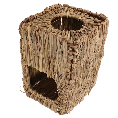 IMIKEYA Handgewebtes Kaninchenhaus aus Stroh Kleines Haustier Versteck für Hamster und Dekoratives Nest für Käfige und Spielplatz IMIKEYA Handgewebtes Kaninchenhaus aus Stroh Kleines Haustier Versteck für Hamster und Dekoratives Nest für Käfige und Spielplatz von IMIKEYA