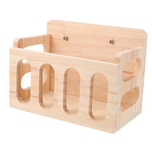 IMIKEYA Heu-Futterstation Aus Holz Für Kleintiere – Hängende Heuraufe Für Meerschweinchen - Kaninchen Und Chinchillas – Robuste Futterstation Zur Artgerechten Fütterung – 30x20x15 cm von IMIKEYA